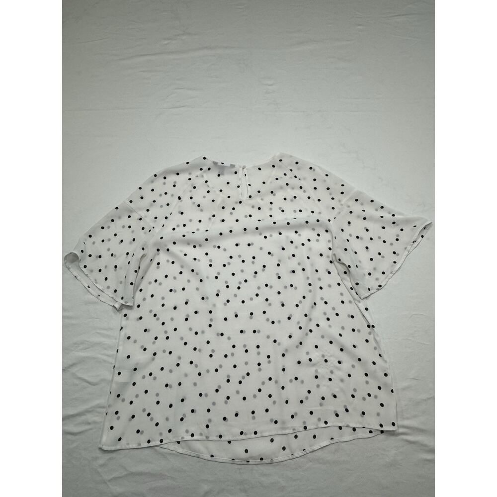 Banana Republic Polka Dot Open Sleeve Top Black White Office Chic Womens XL - Picture 5 of 5